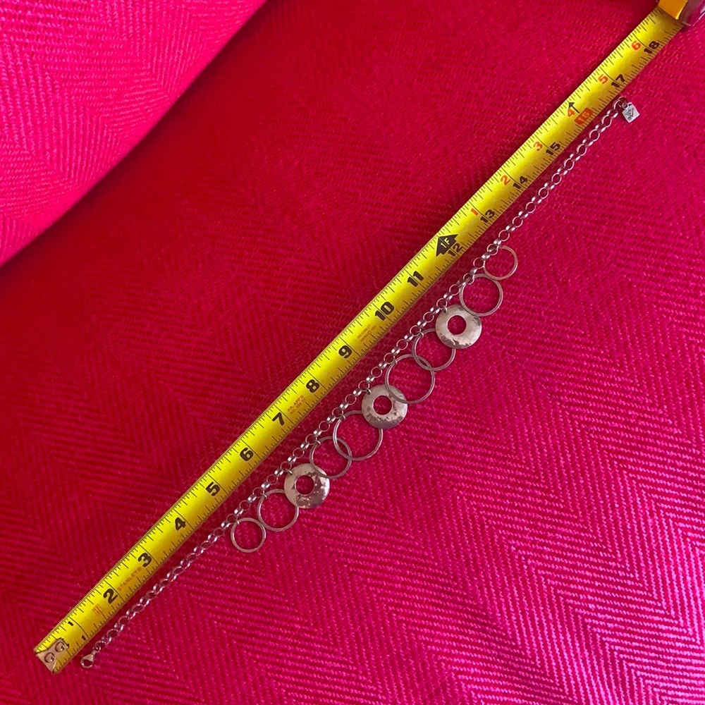 Silpada Sterling silver hammered disk circles on a link chain. 17” - Picture 3 of 3